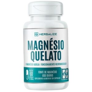 Magnésio Quelato 60 Cápsulas 500mg Herbalize