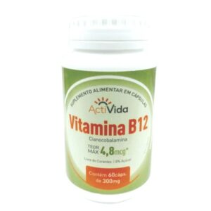 Vitamina B12 Cianocobalamina 60 Cápsulas Sem Glúten